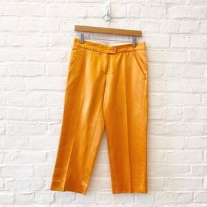 Moschino Cheap and Chic || Silk Blend Satin Crops Capri Pants Trousers Orange 8
